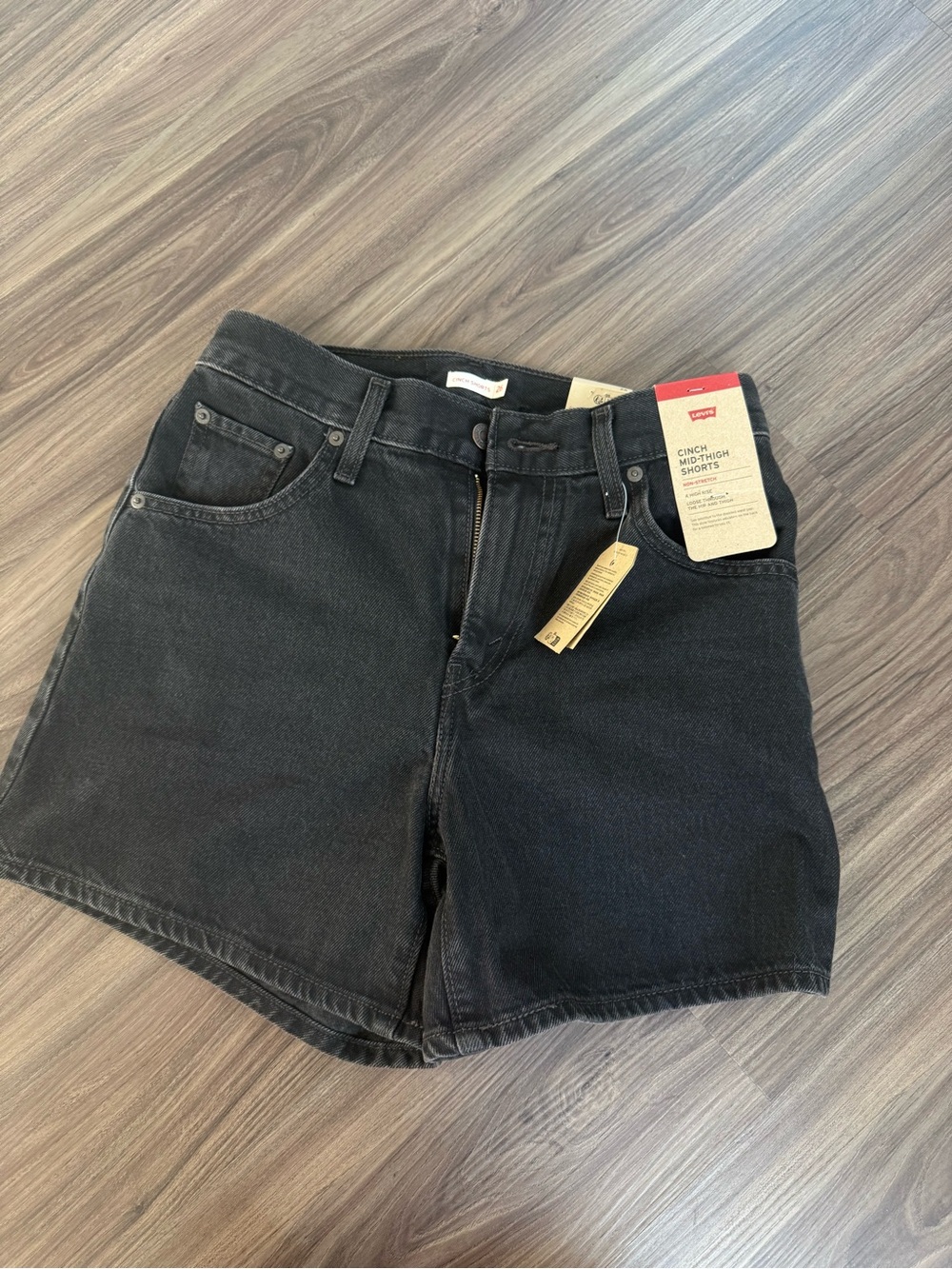 Levi Cinch Mid Thigh Denim Shorts